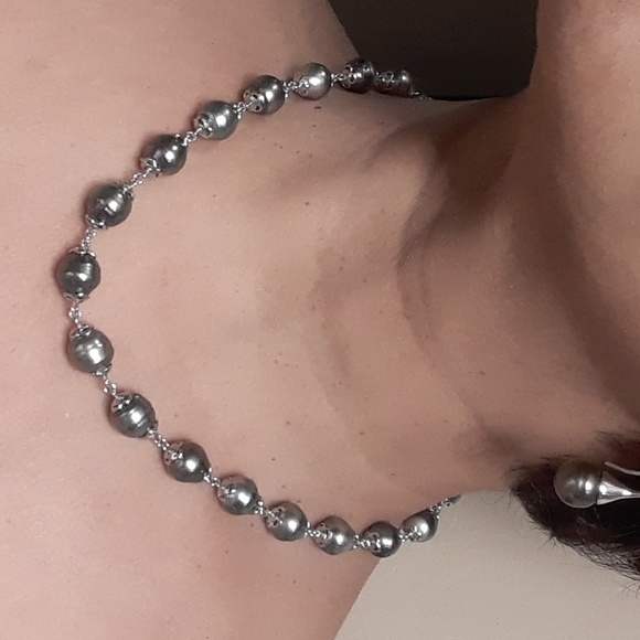 925 Tahitian Pearl Necklace. FIRM. - Picture 3 of 17
